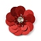 Flower Shape PVC Sequin/Paillette Beading Appliques, Sew on Ornament Accessories, for DIY Clothes, Bag, Shoes Decoration, Red, 29~30x6mm