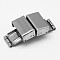 Tarnish Resistant Rectangle 201 Stainless Steel Watch Band Clasps, Stainless Steel Color, 34x15x8mm, Hole: 3x14mm