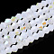 Imitation Jade Electroplate Glass Beads Strands, AB Color Plated, Faceted, Bicone, Snow, 2.9~3.3x2.5mm, Hole: 0.7mm, about 135~140pcs/strand, 38~40cm