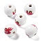 Fruit Theme Wood European Beads, Large Hole Beads, Strawberry, 15.5~16x14.5mm, Hole: 4mm