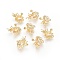 Brass Rhinestone Settings, Flower, Golden, 17x14x5mm, Fit for 1mm rhinestone