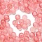 Frosted Transparent Acrylic Beads, Round, with Gold Foil & Glitter, Gradient Color, Pink, 8x7.5mm, Hole: 2mm, about 2000pcs/500g