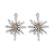 Rack Plating Alloy Cat Eye Pendants, Sun Charms, Platinum, Orange, 28.5x20.5x2.5mm, Hole: 1.6mm