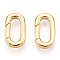 Brass Spring Gate Rings, Oval, Real 18K Gold Plated, 14x8x2.5mm