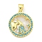 Brass Micro Pave Clear Cubic Zirconia Pendants, with Shell, Real 18K Gold Plated, Aquarius, 19x16.5x3mm, Hole: 4x3.5mm