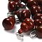 Natural Red Rainbow Jasper Pendants, with 201 Stainless Steel Finding, Gourd, 22~23x13mm, Hole: 4x7mm