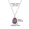 Natural Amethyst Irregular Oval Pendant 304 Stainless Steel Cable Chain Necklaces for Women, Stainless Steel Color, 14.96 inch(38cm)