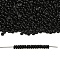 TOHO 6/0 Demi Round Beads, Japanese Seed Beads, (49) Opaque Jet, 4x1.9mm, about 1500pcs/50g