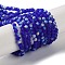 Imitation Jade Glass Beads Strands, Half AB Color Plated, Faceted, Frosted, Rondelle, Medium Blue, 3x2mm, Hole: 0.7mm, about 135~140pcs/strand, 32~34cm