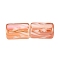 Electroplate Glass Beads, Column with Flower Pattern, Light Salmon, 11.5~12x8~8.5mm, Hole: 1.2~1.4mm
