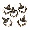 Tibetan Style Alloy Chandelier Components, Heart, Antique Bronze, 30x21x2mm, Hole: 2mm