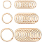 30Pcs 3 Styles Iron Split Rings, Double Loops Jump Rings, Light Gold, 20~32x2mm, Inner Diameter: 16.5~26.5mm, 10pcs/style