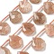 Natural Peach Moonstone Beads Strands, Top Drilled, Teardrop, Faceted, 15x13x5mm, Hole: 0.8mm, about 24pcs/strand, 15.35''~16.14''(39~41cm)