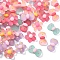 50Pcs Translucent Frosted Resin Cabochons, Imitation Jelly, Bowknot & Flower, Mixed Color, 13~17.5x18~22x6~7.5mm