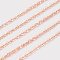 Iron Cable Chains, Unwelded, with Card Paper, Rose Gold, Link: 3x2mm, about 32.8 Feet(10m)/card