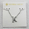Brass Initial Pendant Necklaces for Women, Platinum, Letter K, 15.75 inch(40cm)