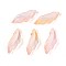 Baking Painted Transparent Glass Pendants, Leaf, Two Tone, PeachPuff, 26~26.5x9~9.5x6.5~7.5mm, Hole: 1.2~1.5mm, about 917pcs/1000g
