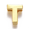 Alloy Slide Charms, Letter T, 12x10x4mm, Hole: 1.5x8mm