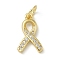 Rack Plating Brass Micro Pave Cubic Zirconia Pendants, Long-Lasting Plated, Lead Free & Cadmium Free, Bowknot Charms, with Jump Ring, Real 18K Gold Plated, 13.5x8x1.5mm, Hole: 3mm