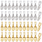 200Pcs 2 Colors Alloy Glue-on Flat Pad Bails, Shovel Pendant Bails, Antique Silver & Golden, 15x5x1~5mm, Hole: 4.5x3mm, 100Pcs/color