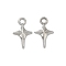 Alloy Pendants, Cross Charms, Platinum, 14.5x8.5x1.5mm, Hole: 1.8mm