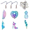 DIY Earring Making, with 201 Stainless Steel Filigree Pendants & Earring Hooks, Mixed Shapes, Rainbow Color