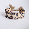 Leopard Print Pattern Polyester Cord Adjustable Bracelets, with Tassel, Wheat, 3/4 inch(1.9~2cm), Inner Diameter: 2~3-1/8 inch(5~8cm)
