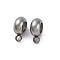 201 Stainless Steel Tube Bails,with Silicone Seal Ring, Flat Round, Stainless Steel Color, 11x8x4mm, Hole: 2/2.5mm
