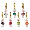 Mushroom Handmade Lampwork & Flower Glass Seed Beads Pendant Decorations, with Alloy Lobster Claw Clasps, Mixed Color, 39.5mm