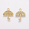 Tibetan Style Umbrella Pendants, Lead Free and Cadmium Free, Antique Golden, 20.5x15x1mm, Hole: 2mm