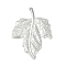 Iron Pendants, Leaf, Platinum, 42.5x31.5x1.5mm, Hole: 1.4mm