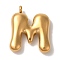 Ion Plating(IP) 304 Stainless Steel Pendants, Balloon Letter Charm, Golden, Letter M, 25x21x6mm, Hole: 2mm