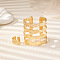 Alloy Multilayer Cuff Bangles & Cuff Rings Sets, Golden, Inner Diameter: 60mm