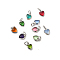 Brass Micro Pave Cubic Zirconia Pendants, Heart Charms, Cadmium Free & Lead Free, Rack Plating, Long-Lasting Plated, with Jump Ring, Platinum, Mixed Color, 9x7x3.5mm, Hole: 3mm