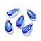 Glass Rhinestone Pendants, Faceted, Teardrop, Sapphire, 23.5x12x6.5mm, Hole: 1.5mm