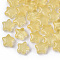 Transparent Spray Painted Glass Beads, Star, Imitation Jelly, Champagne Yellow, 8x8x4mm, Hole: 0.8~1mm