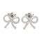 Non-Tarnish 304 Stainless Steel Stud Earrings, Bowknot, Stainless Steel Color, 11x13mm