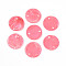 Dyed Natural Capiz Shell Disc Links Connector Charms, Hot Pink, 15x0.5~1.5mm, Hole: 1.4~1.6mm