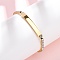 304 Stainless Steel Rhinestone Cup Chain Bracelets, ID Bracelets for Women, , Square, Vacuum Plating, Golden, Crystal, 7-1/8 inch(18cm)