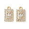 Brass Micro Pave Cubic Zirconia Pendants, Rectangle, Clear, Real 18K Gold Plated, 12x7x3mm, Hole: 1.2mm