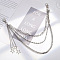 Alloy Star Charms 3 Layer Chain Belts for Pants, Platinum, 460mm