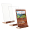 Rectangle Acrylic Table Card Stands Display Holder, with Wood Base, Clear, 210x68x315mm