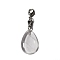 Natural Quartz Crystal Pendant Decorations, with Brass Lobster Claw Clasps and Iron Findings, Teardrop, 46~48.5mm