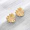 Heart 304 Stainless Steel Clear Cubic Zirconia Stud Earrings, Golden, 15.5x15.5mm