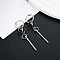 304 Stainless Steel Hoop Earrings, Stainless Steel Color, Rhombus, 69mm