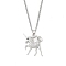 Brass Micro Pave Clear Cubic Zirconia Pendant Necklaces, 201 Stainless Steel Chains NecklacesNecklaces, Unicorn, 23.62 inch(60cm), Unicom: 21.5x22.5mm