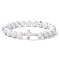 Synthetic Howlite Round Beads Stretch Bracelets, Cross Jewelry for Women