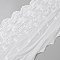 Cotton Embroidered Wavy Edge Flower Pattern Trimming, Ornament Accessories, White, 200~210x0.8mm