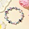 Baking Paint Synthetic Turquoise Cross & Round Beads Stretch Bracelets for Men Women, Violet, Inner Diameter: 2-3/8 inch(6.15cm)