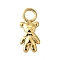 304 Stainless Steel Charms, Ion Plating(IP), Bear, Real 14K Gold Plated, 12x5.5x2mm, Hole: 2.5mm